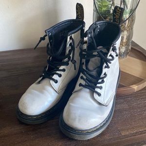 White Dr. Marten Combat Boots - Child Size 1